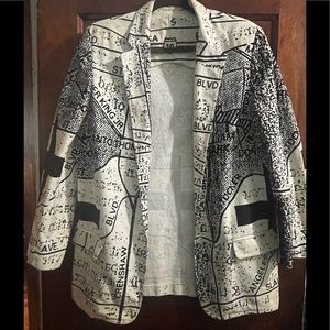 Vintage Stephen Sprouse 100% Cotton 2 button Blk & Wht Jacket & Short combo.